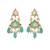 gold plated lush green maang tikka & earrings set