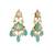 gold plated lush green maang tikka & earrings set