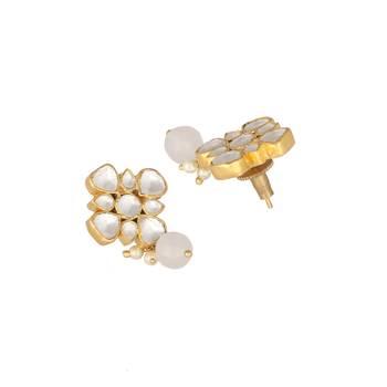 gold plated kundan paradise stud earrings 5