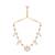 gold plated regal enamel bloom pearl drop necklace