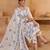 Off White Cotton Jute Work Embroidered Salwar Kameez Semi Stiched