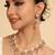 gold plated pearl empress flora pink stone drops necklace set