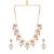gold plated pearl empress flora pink stone drops necklace set