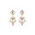 gold plated pearl empress flora pink stone drops necklace set