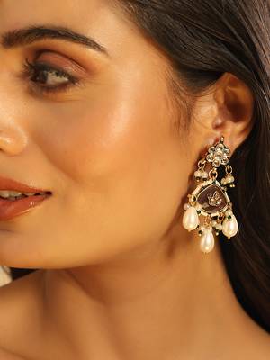 gold plated ruby grace maang tikka & earrings set 1