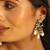 gold plated ruby grace maang tikka & earrings set