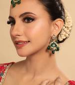 gold plated emerald grace dangler earrings