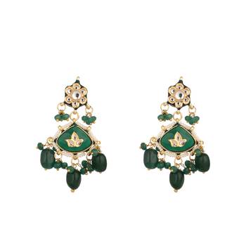 gold plated emerald grace dangler earrings 4