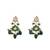 gold plated emerald grace dangler earrings