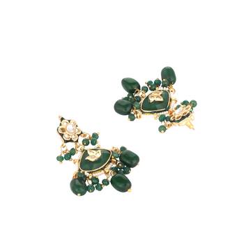 gold plated emerald grace dangler earrings 5