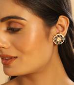 gold plated floret noor stud earrings