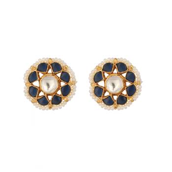 gold plated floret noor stud earrings 3