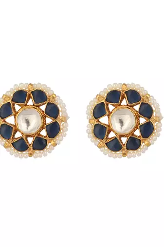 gold plated floret noor stud earrings