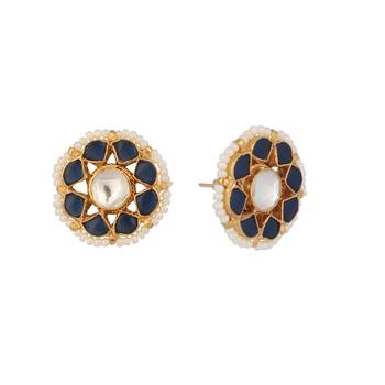 gold plated floret noor stud earrings 4