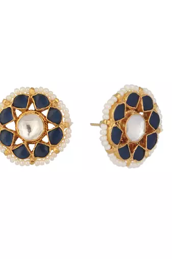 gold plated floret noor stud earrings