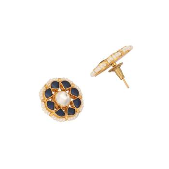 gold plated floret noor stud earrings 5