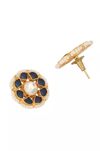 gold plated floret noor stud earrings