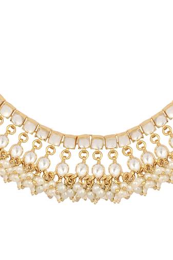 22k gold plated ivory dusk kundan necklace