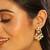 gold plated ivory dusk kundan earrings