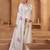 Off White Cotton Jute Work Embroidered Salwar Kameez Semi Stiched
