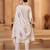 Off White Cotton Jute Work Embroidered Salwar Kameez Semi Stiched