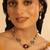 gold plated radiant sage stone kundan necklace