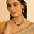 gold plated radiant sage stone kundan necklace