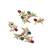 gold plated crescent kundan drop red stone chandbali earrings