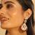 gold plated serenoor ruby kundan chandbali earrings