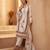 Off White Cotton Jute Work Embroidered Salwar Kameez Semi Stiched