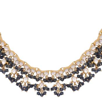 gold plated azure dusk kundan necklace 3