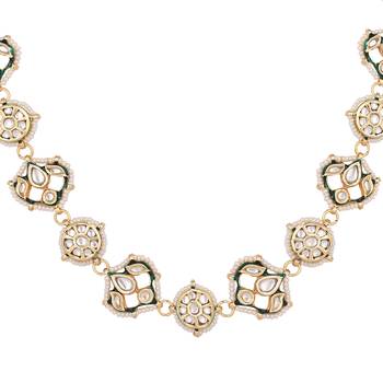gold plated kundan ornate royal matha patti cum necklace 5