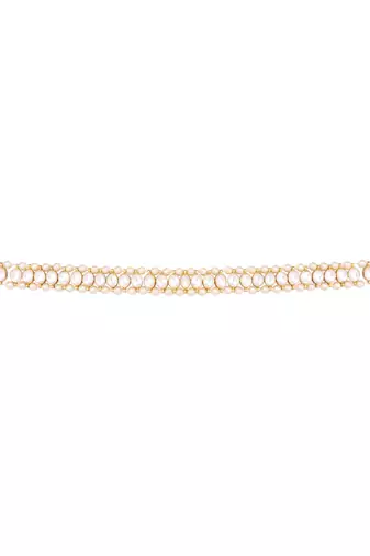 gold plated kundan refined sleek choker necklace