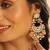 gold plated pearl empress chandbali earrings