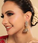 gold plated aureate swirl jhumki earrings
