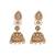 gold plated aureate swirl jhumki earrings