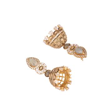 gold plated aureate swirl jhumki earrings 5