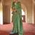 Green poly viscose silk patola printed saree with heavy dimond swarovski work border