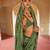 Green poly viscose silk patola printed saree with heavy dimond swarovski work border