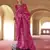 Hot pink poly viscose silk patola printed saree with heavy dimond swarovski work border