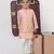 Onion pink kurta with aeroplanes/clouds hand embroidered bundi jacket with pajama set