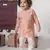 Onion pink aeroplans/clouds hand embroidery kurta with pajama set