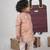 Onion pink aeroplans/clouds hand embroidery kurta with pajama set