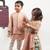 Onion pink travel theme hand embroidered blouse with double layer ghagara set