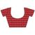 Red poly viscose satin silk color block rangat woven foil printed saree