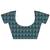 Blue poly viscose satin silk color block rangat woven foil printed saree