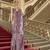 Lavender poly viscose satin silk color block rangat woven foil printed saree