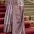 Lavender poly viscose satin silk color block rangat woven foil printed saree