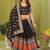 black rayon printed navratri special lehenga choli
