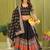 black rayon printed navratri special lehenga choli